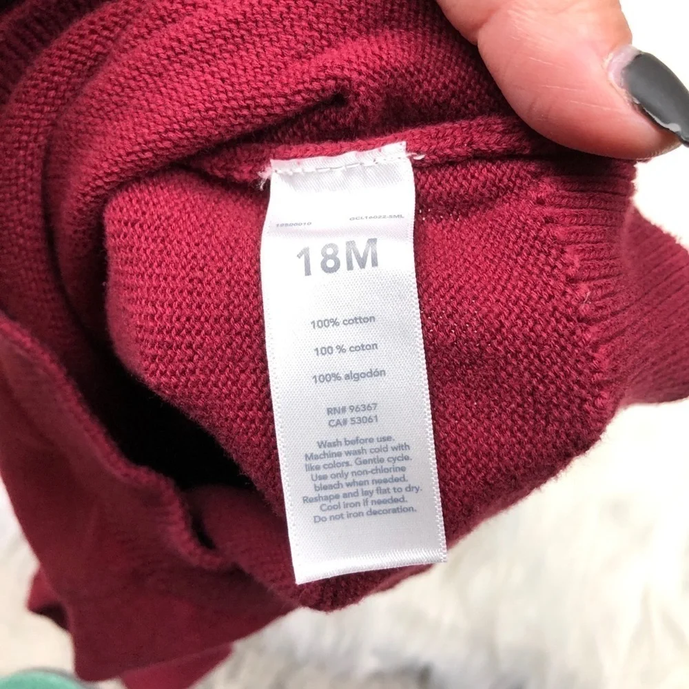 Oshkosh b’gosh Burgundy Ninja Sweater Pullover 18M